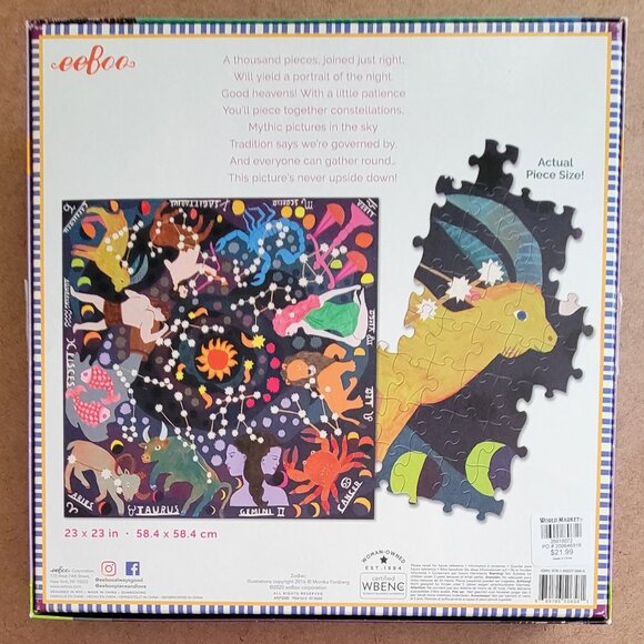 eeBoo ZODIAC Glow in the Dark Jigsaw Puzzle 1000 pieces - Picture 4 of 9